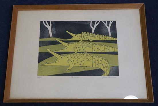 § Julian Trevelyan (1910-1988) Crocodiles 22 x 30.5in.